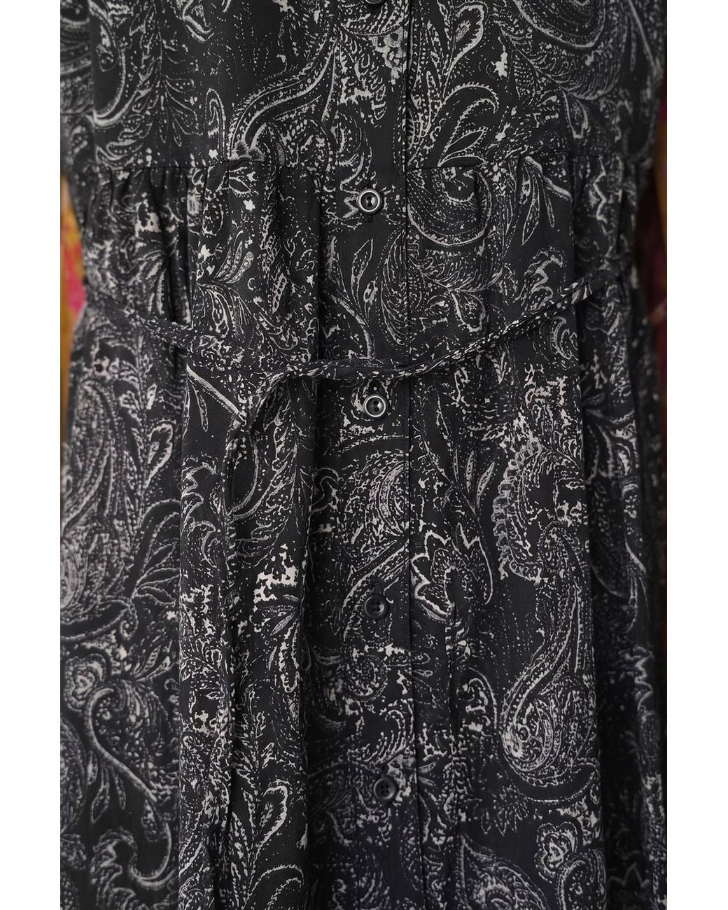 Bigdart Multicolor Buttoned Crew Neck Maxi Dress With Waistband