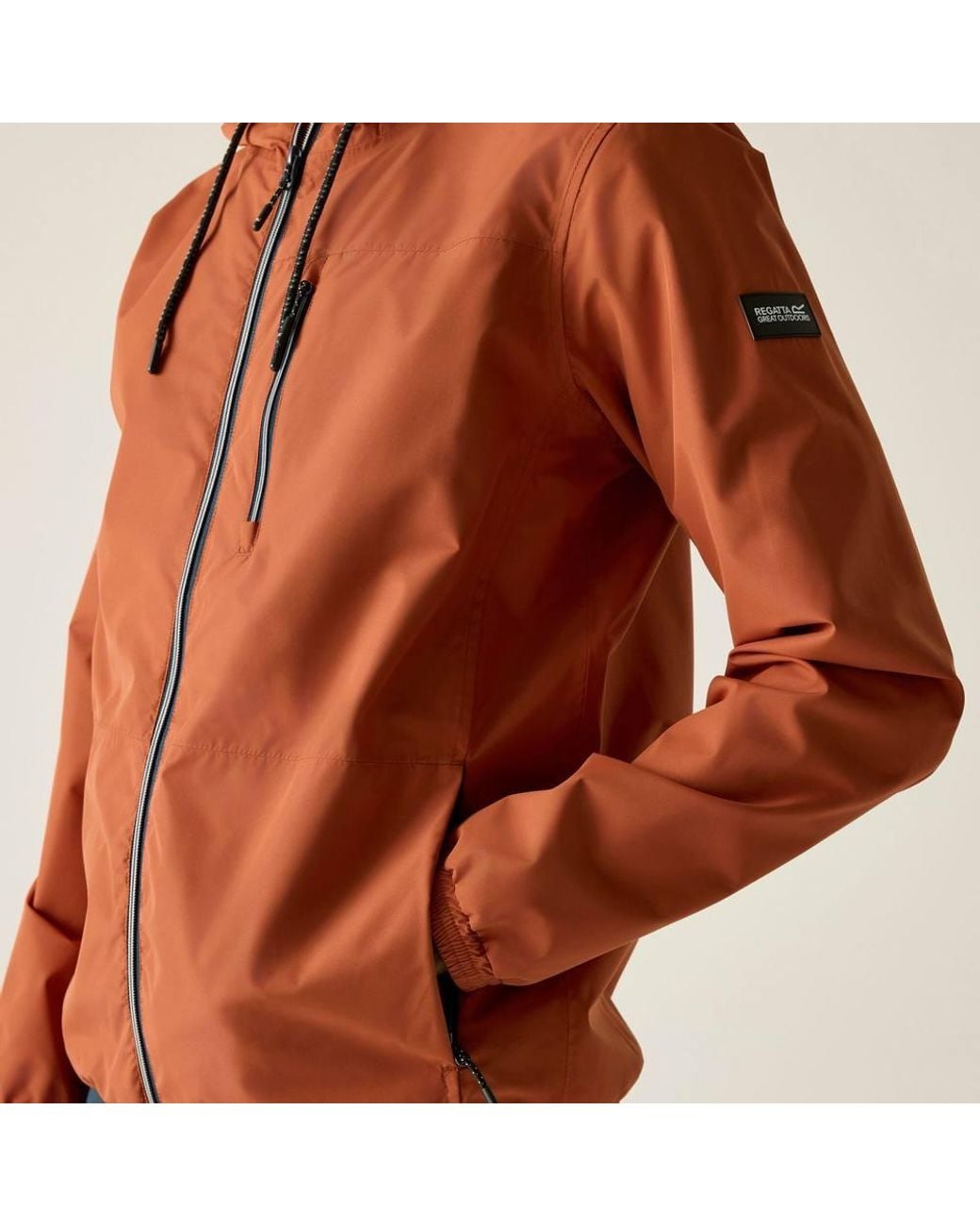 Regatta Brown Shorebay Marl Lightweight Hooded Waterproof Jacket for men