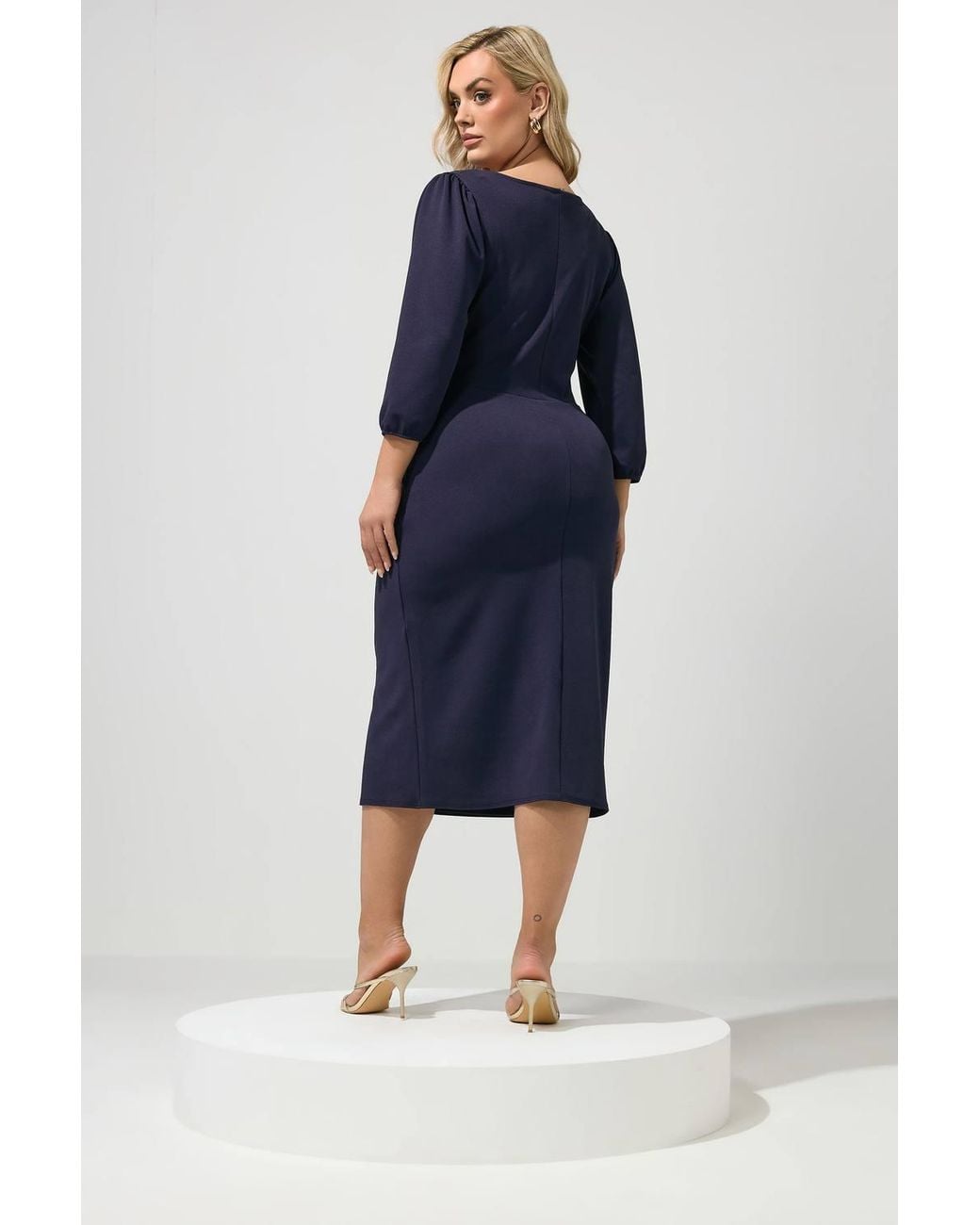 Yours Blue Buckle Wrap Midi Dress