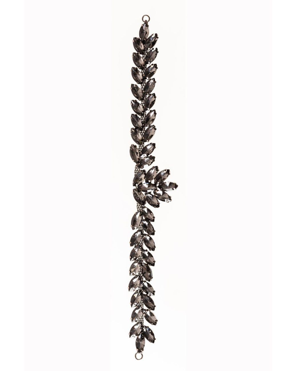 Neel Blue Black Diamante Motif, Crystal Appliques, 210Mm X 35Mm
