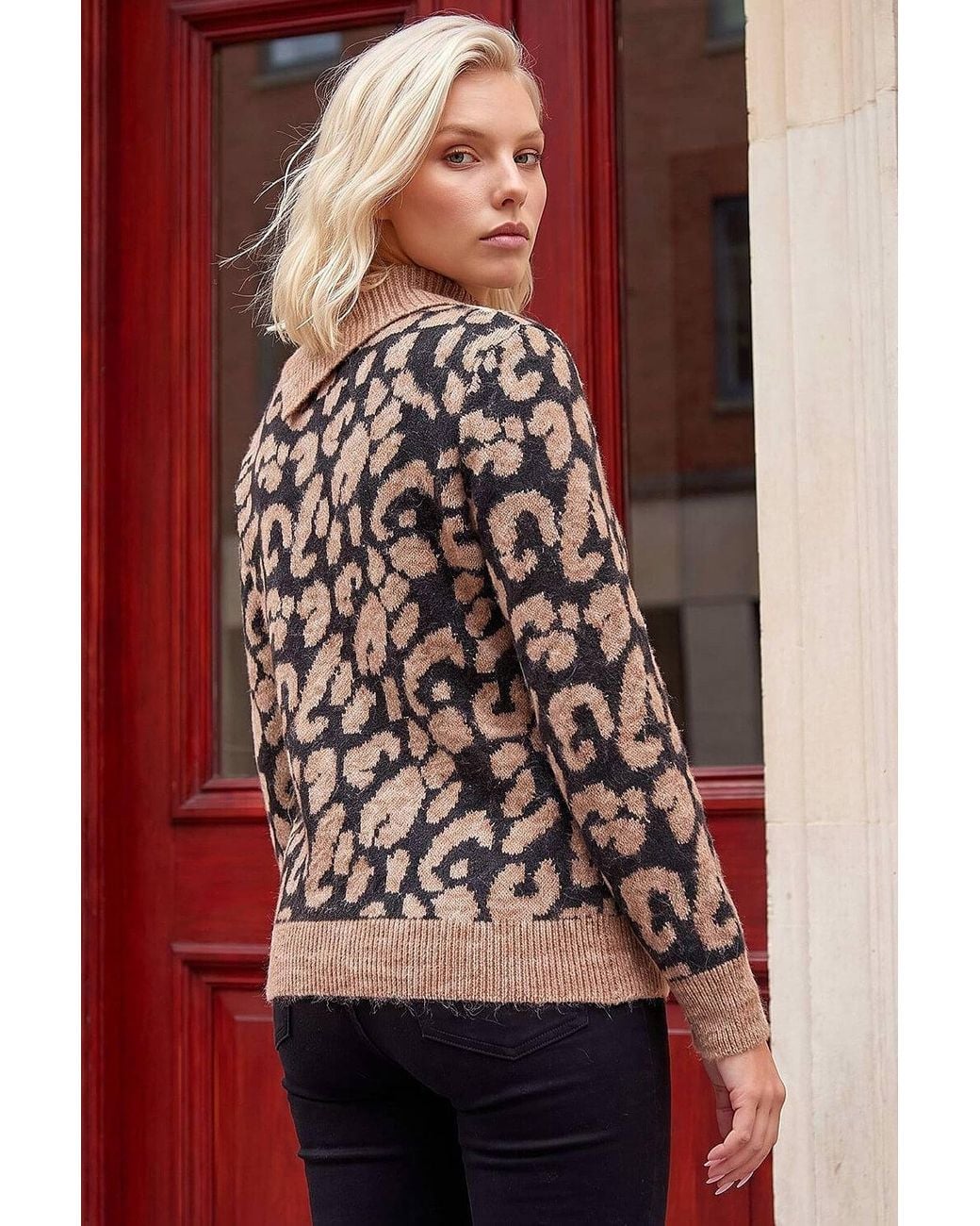 Roman Red Petite Animal Print Knit Jumper