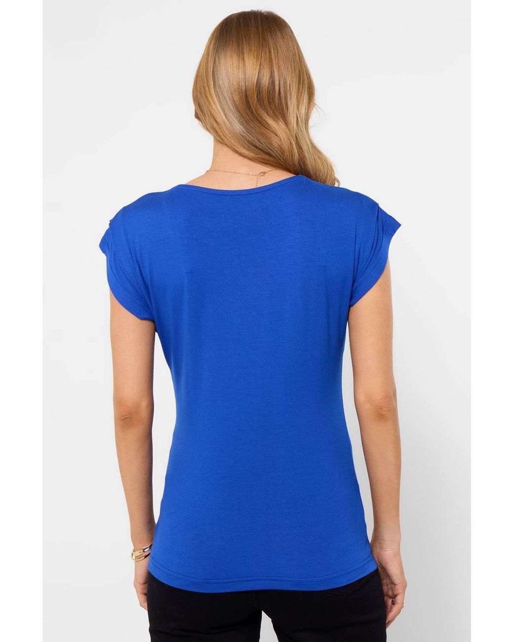 Joe Browns Blue Zip Front Jersey Top With Dolman Sleeves