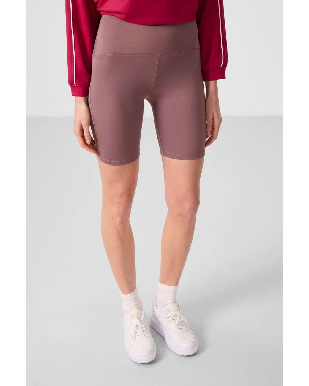TOMMY LIFE Pink Short High-Waist Slim-Fit Sports Leggings