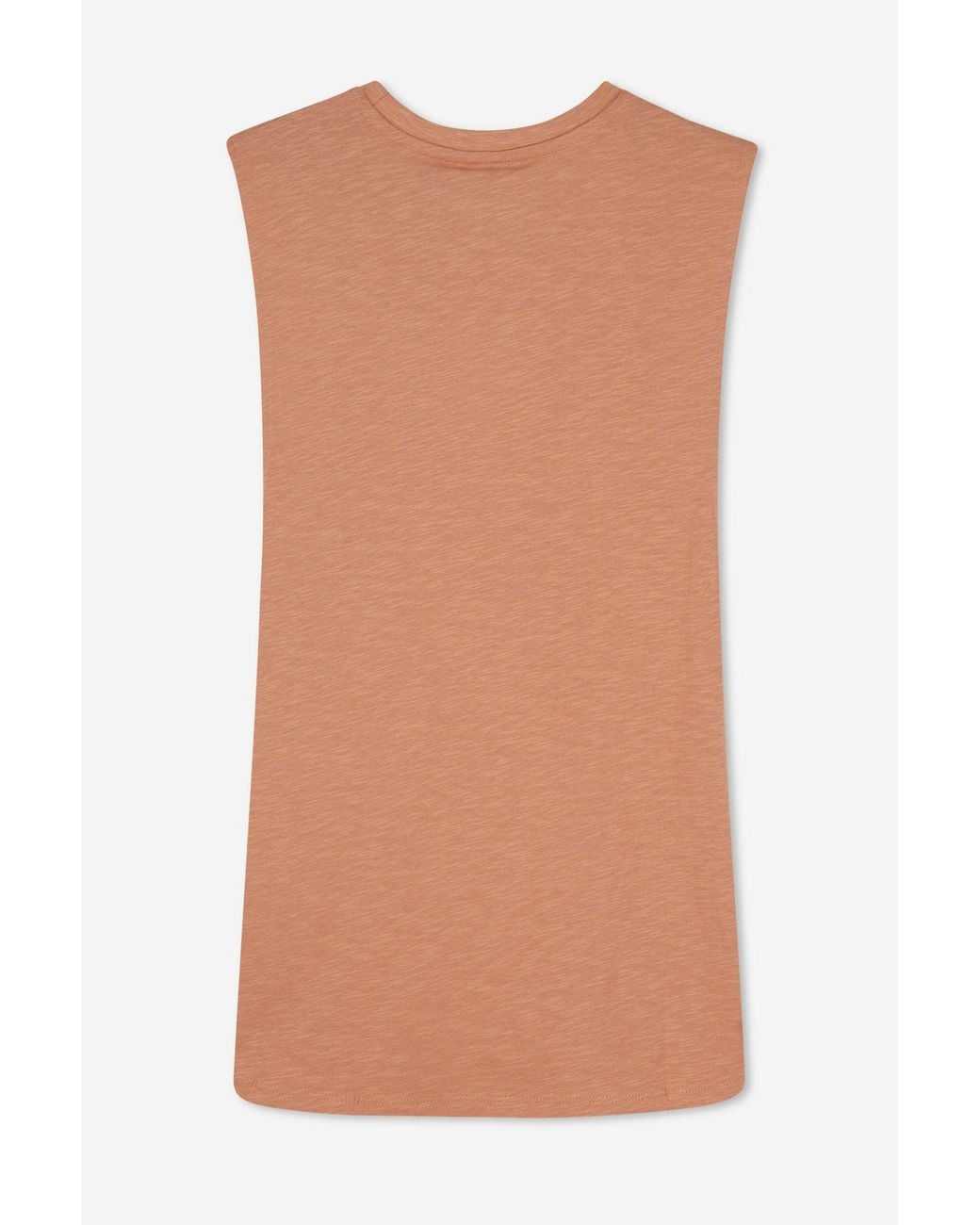 Enorsia Orange Cotton Sleeveless Top