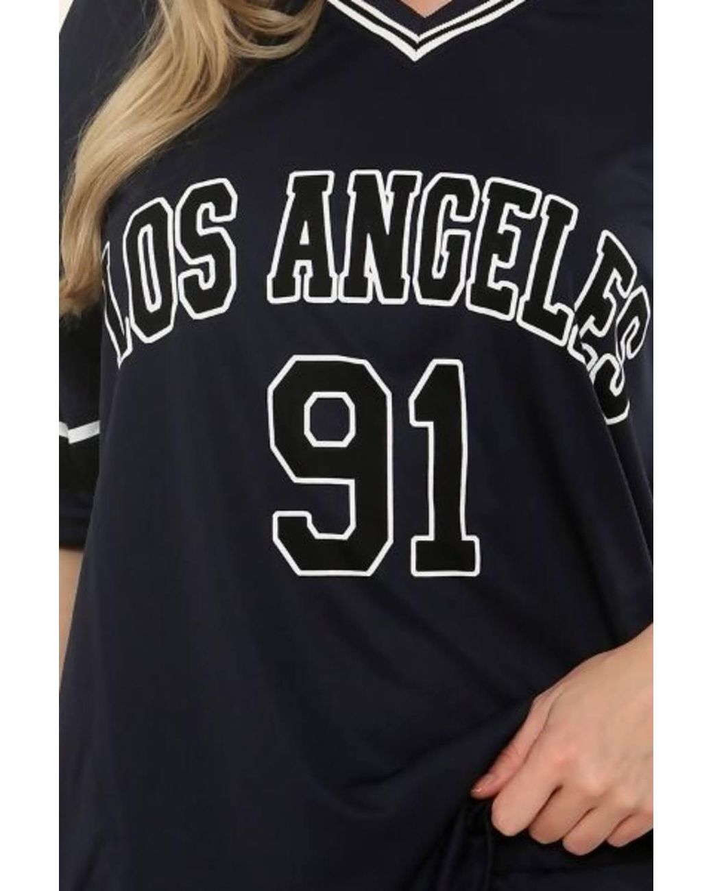 Stylewise Black Varsity Co-Ord T-Shirt & Shorts Set