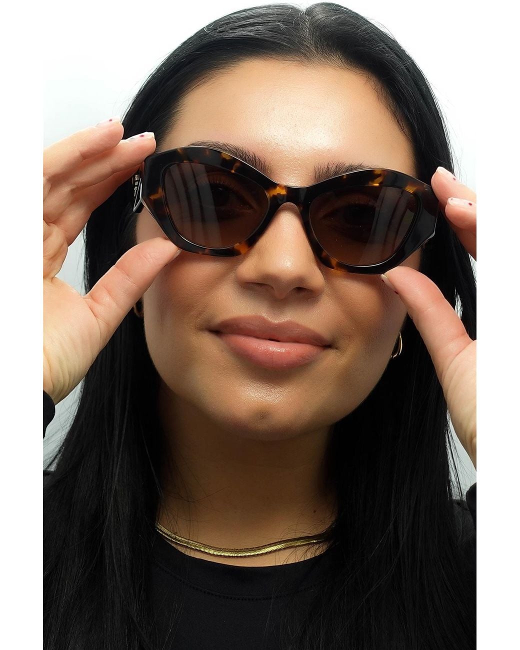 Prada Brown Rectangle Honey Havana Gradient Pr07Ys