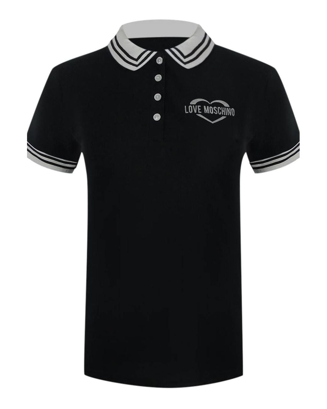 Love Moschino Black Short Sleeve Polo Shirt