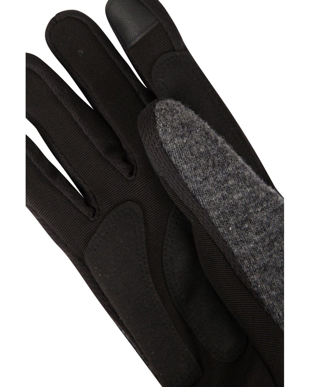 Mountain Warehouse Black Windproof Fur Lined Warm & Cosy Comfy Touchscreen Fingers Gloves for men
