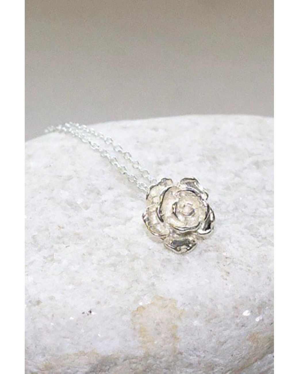 Otis Jaxon London Gray Sterling Rose Pendant Necklace