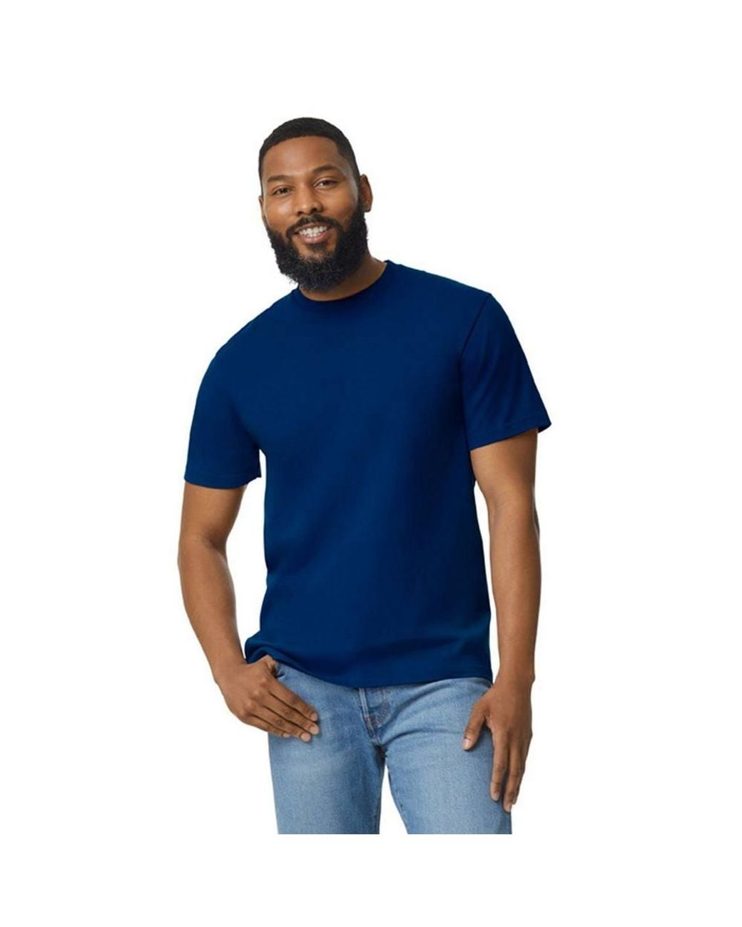 Gildan Blue Softstyle Enzyme Washed Midweight T-Shirt for men