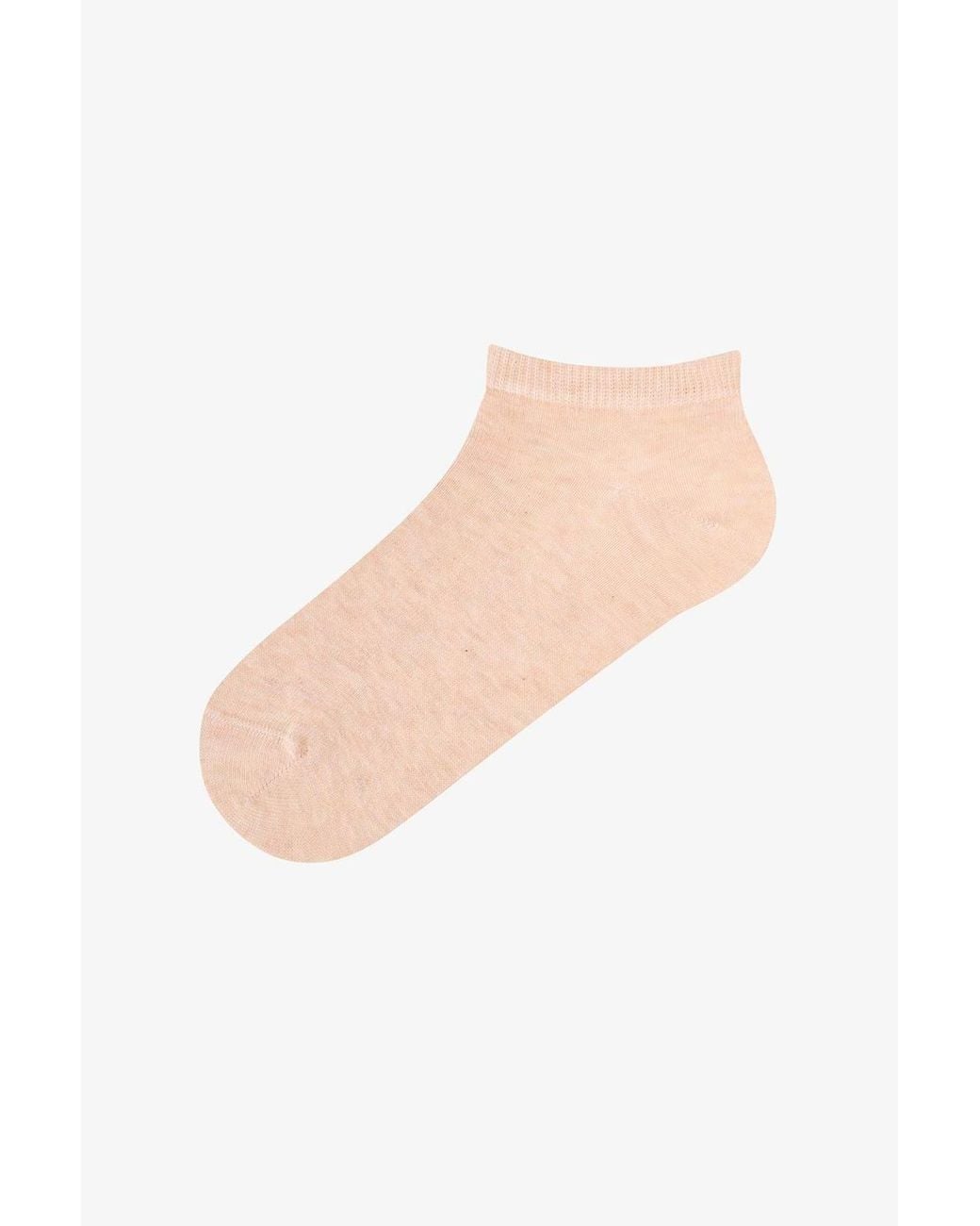 Penti White Shiny Checkered Diamond Pattern Cotton 2-Pack Ankle Socks
