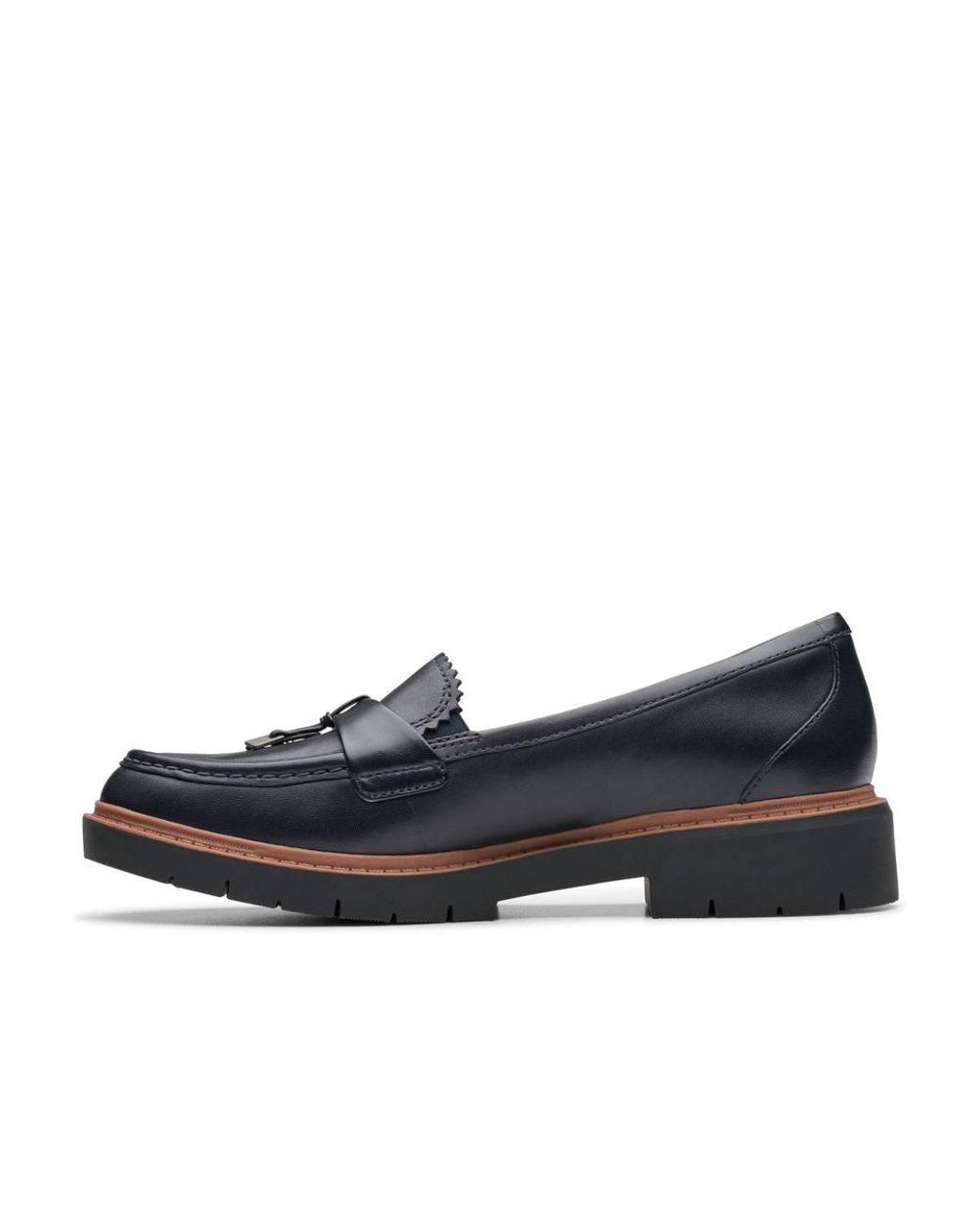 Clarks Blue Westlynn Bella Leather Loafers, Slip Ons