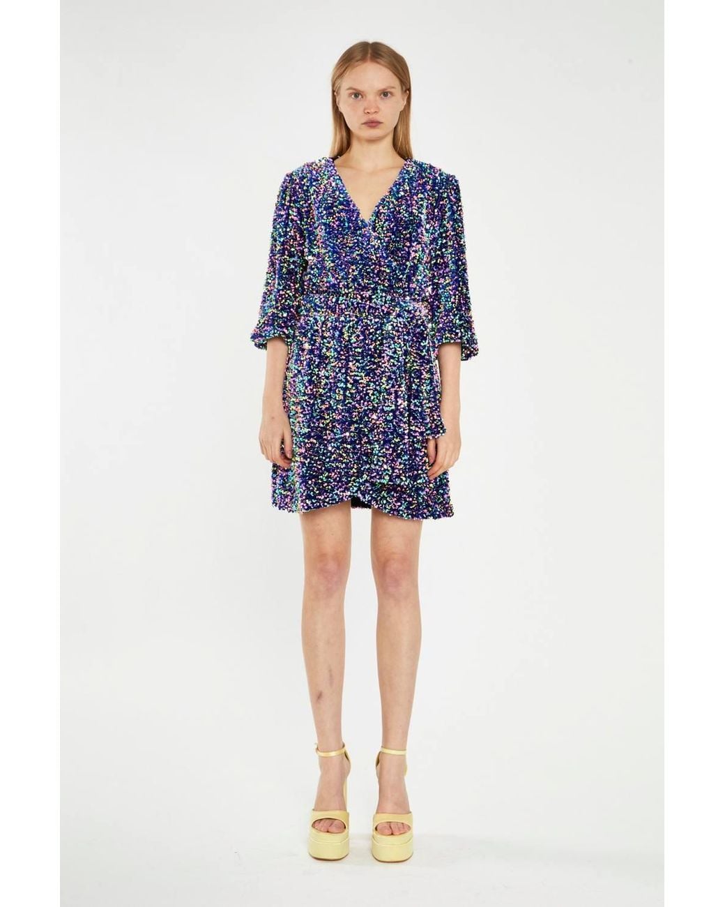 Shnoo Blue Wrap Mini-Dress