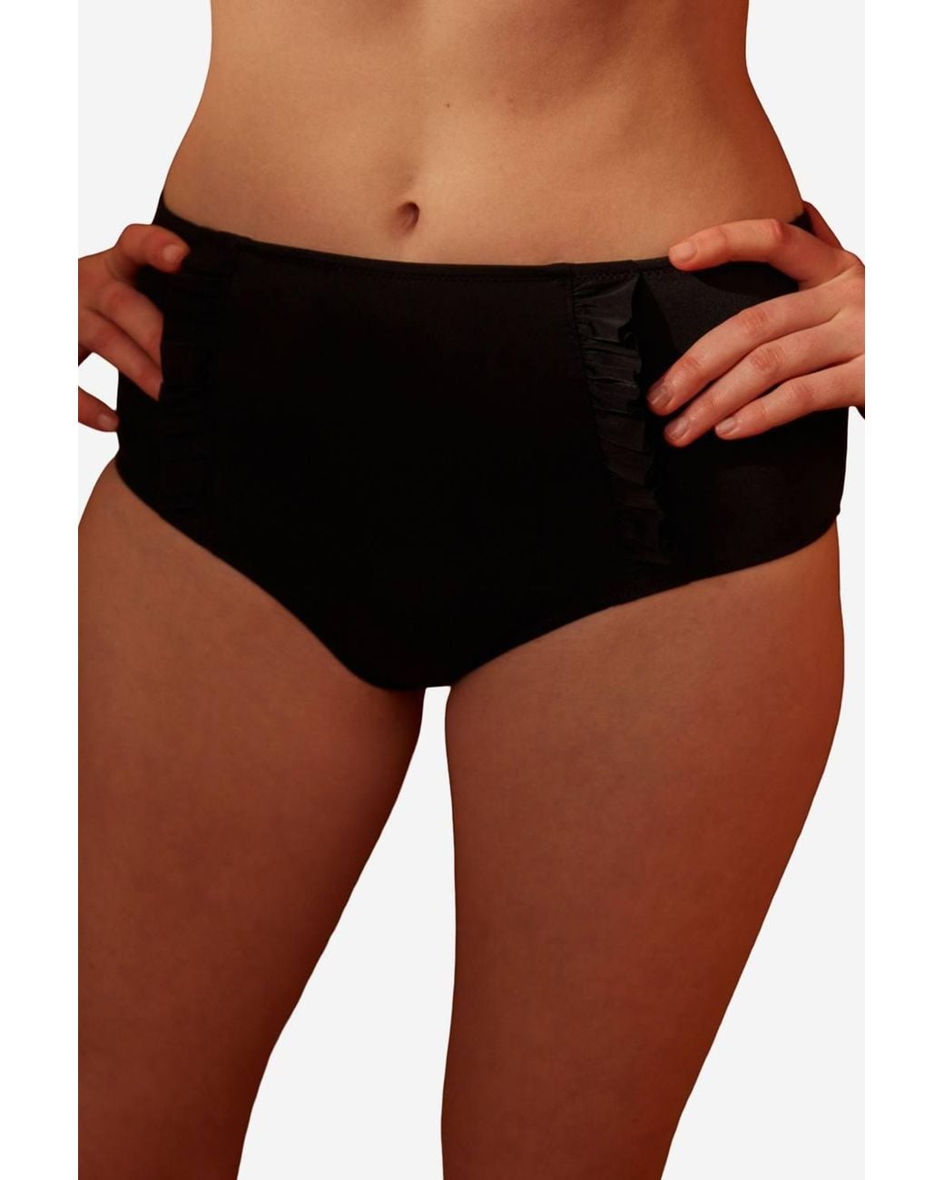 Penti Black Basic High Waist Frilly Bikini Bottom