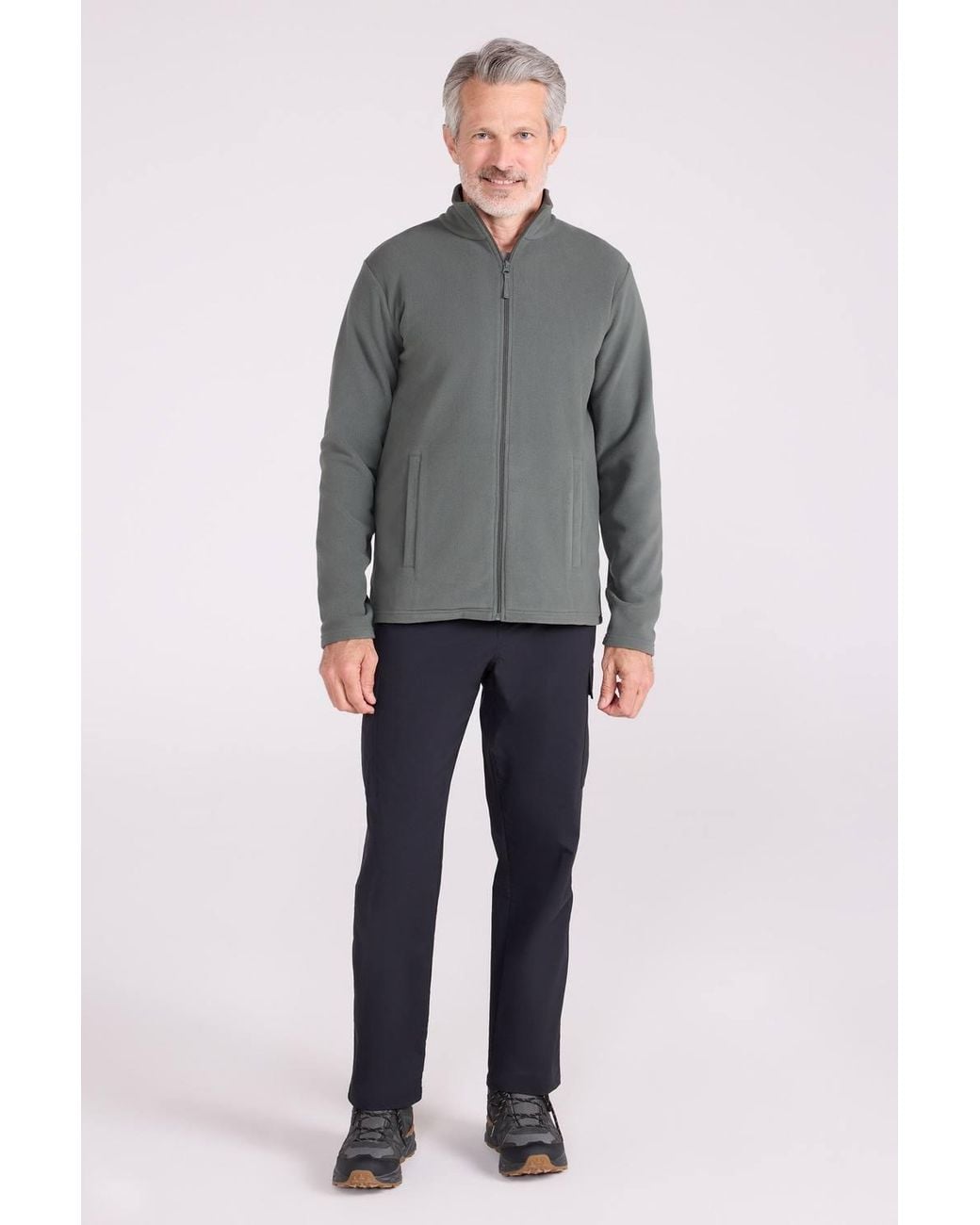 Mountain Warehouse Gray 'Raso' Warm Comfortable Full Zip Lightweight Outdoor Fleece Jumper for men