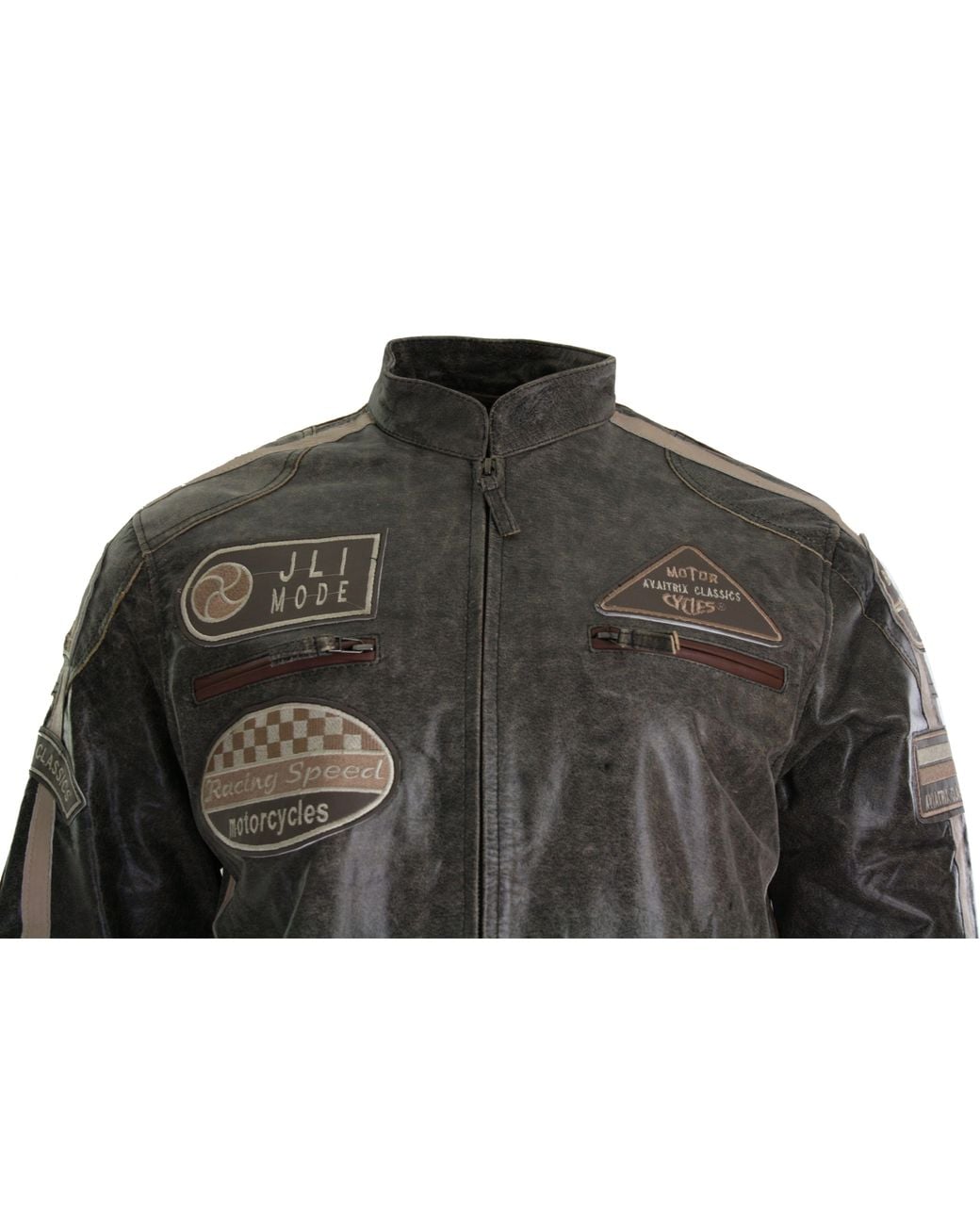 TruClothing Black Classic Biker Leather Jacket for men