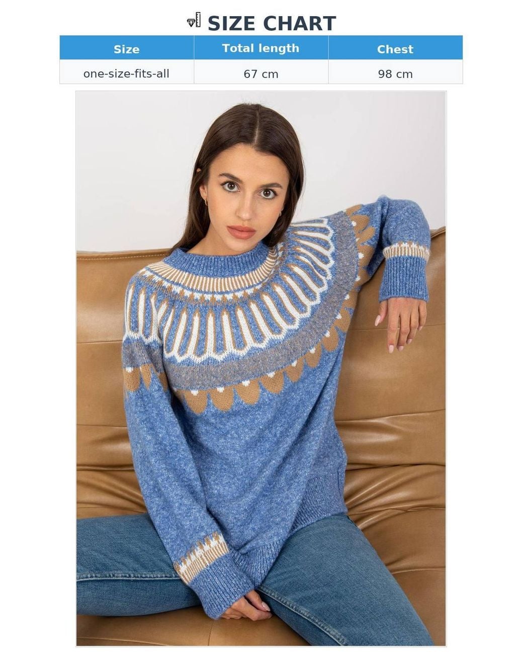 Love Lace Blue Long Sleeve Stand Collar Sweater Pattern Style 170821