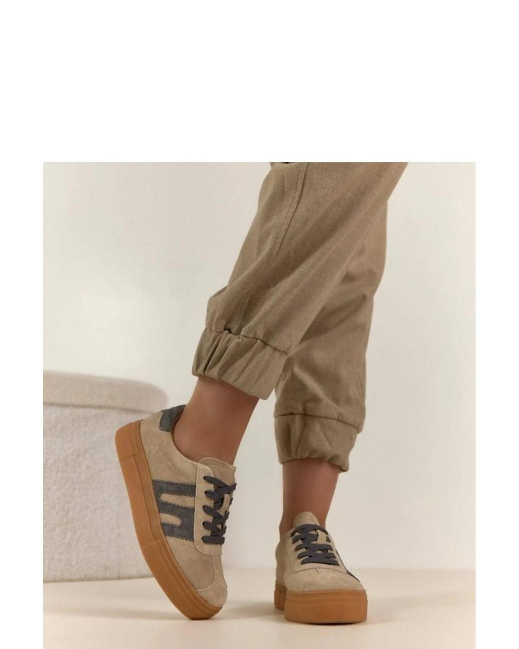 Love Lace Brown Platform Round Toe Chunky Trainers With 3.5Cm Platform