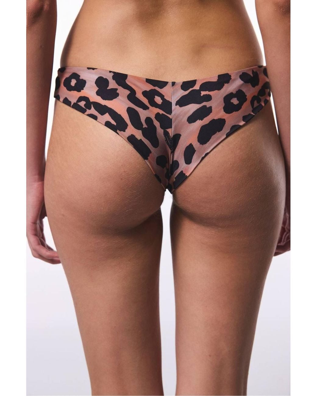 Penti Black Clove Minimal Cut Leopard Print Super Brazilian Bikini Bottom