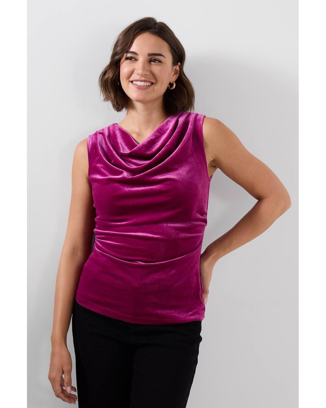 Joe Browns Pink India Velour Cowl Neck Top