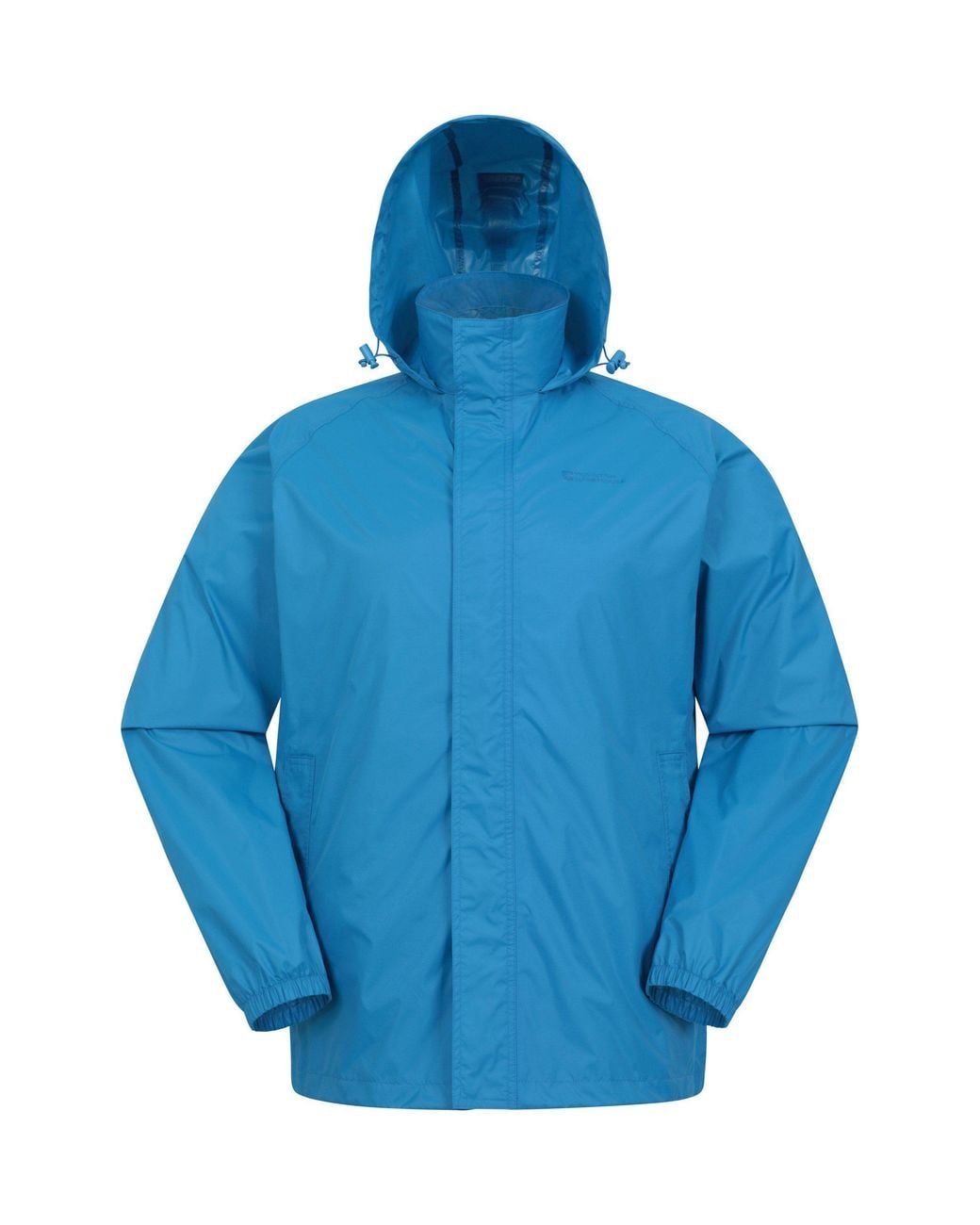 Mountain Warehouse Blue 'Pakka Ii' Waterproof Packable Breathable Hooded Full Zip Jacket for men