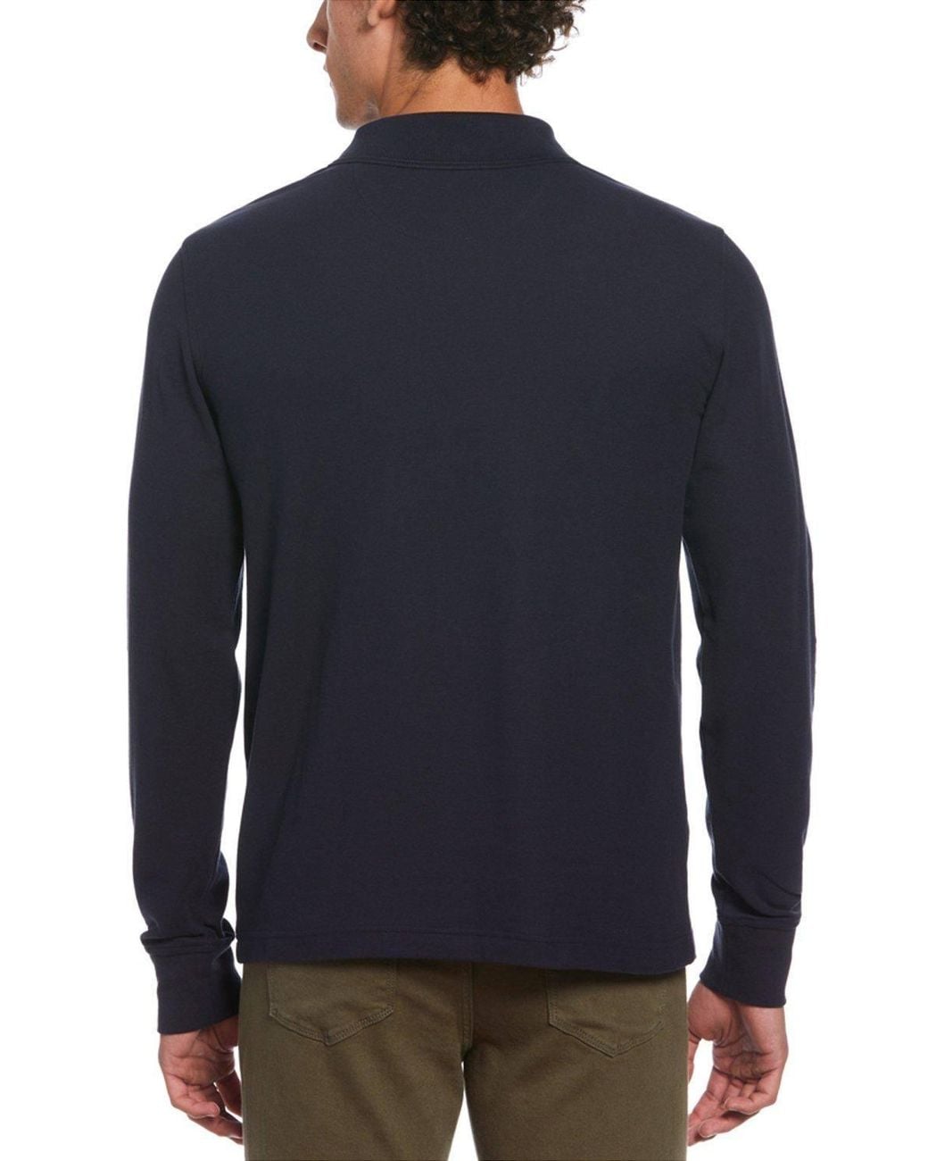 Original Penguin Blue Long Sleeve Polo Shirt for men
