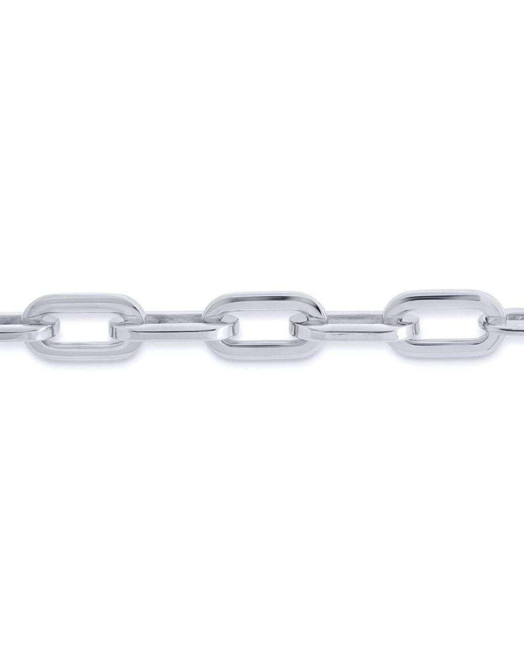 Jewelco London Metallic Stainless Steel Oval Paperclip Form Chain Bracelet 12Mm 8" 20Cm