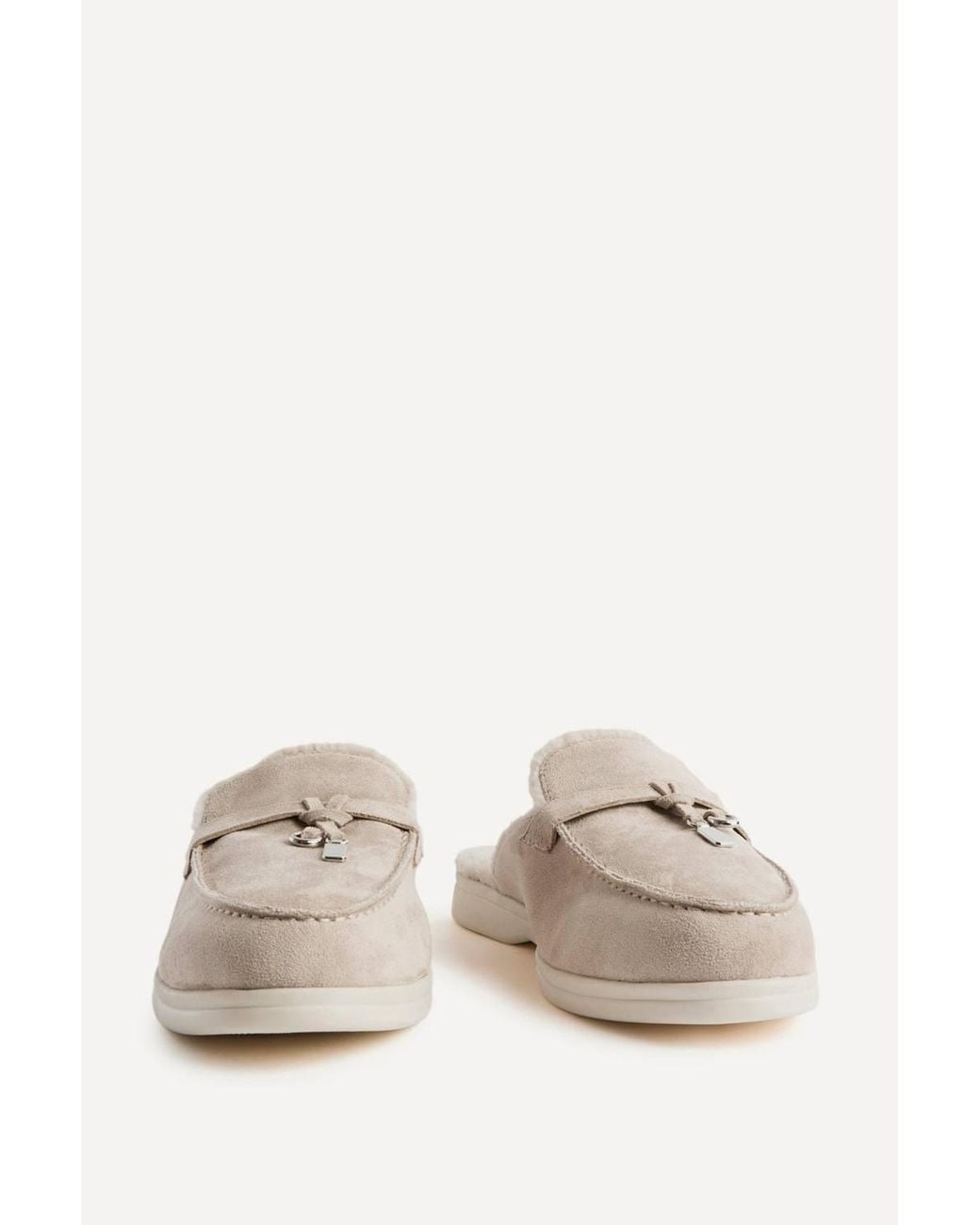 Linzi Natural Dover Mocha Faux Fur Mule Loafers