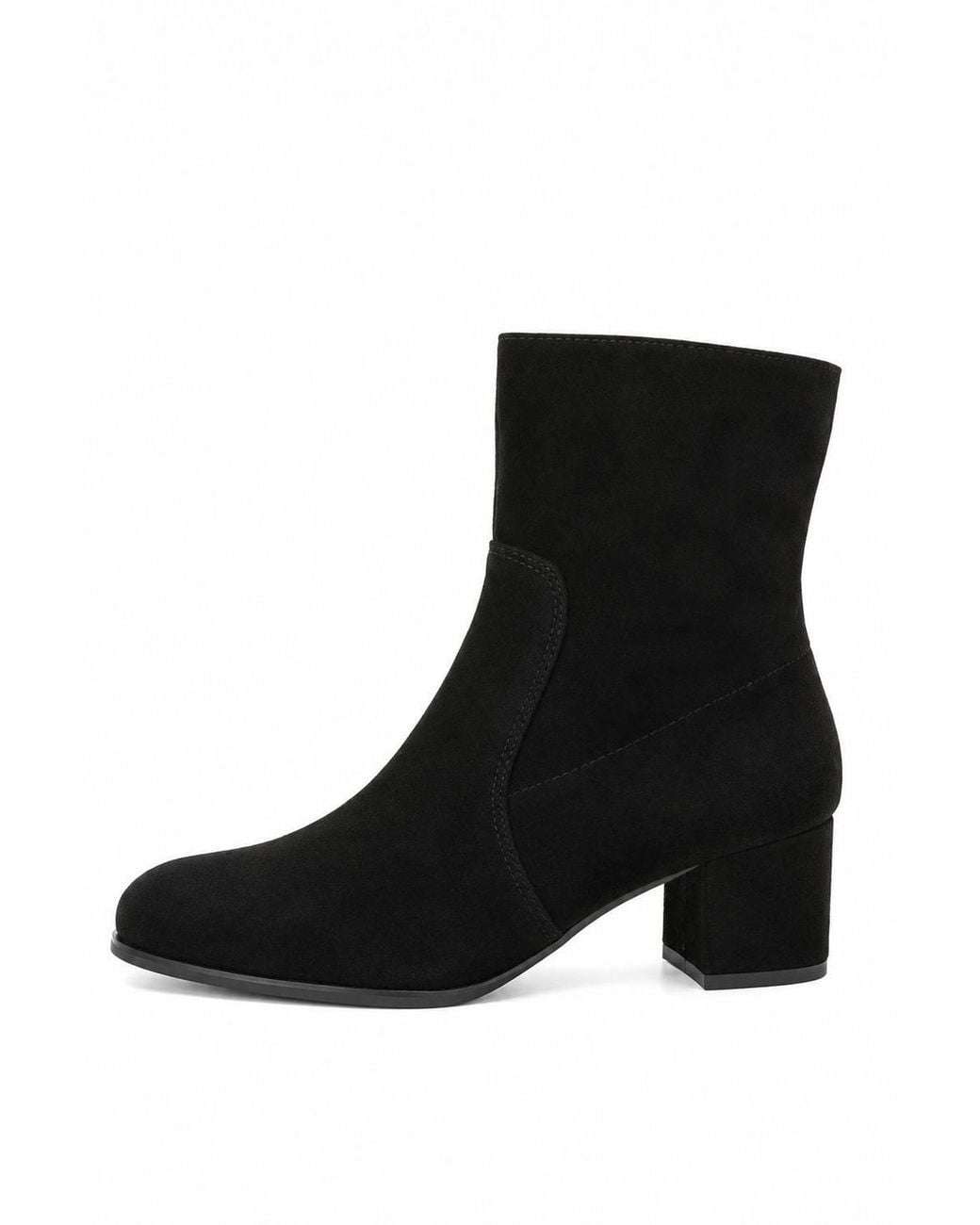 Spot on Black Wide Fit Block Heel Ankle Boots