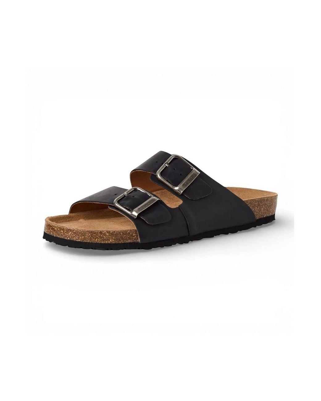 Infinity Leather Black Tamaris Leather Slip-On Footbed Slipper Sandals for men
