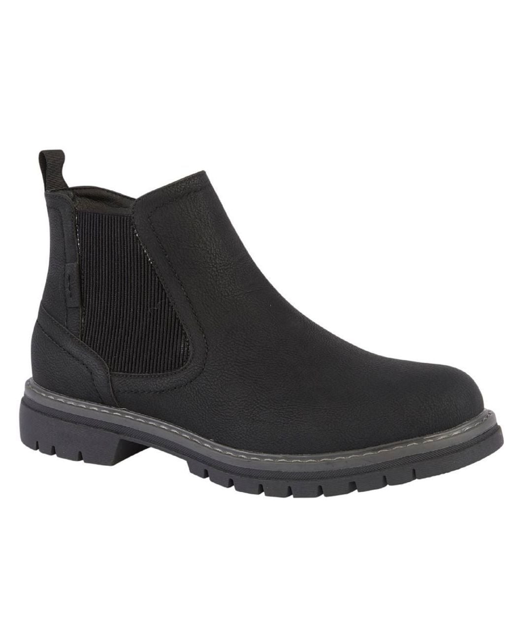 Absolute Footwear Gray Leather Chelsea Boots, Single Elasticated Gusset for men