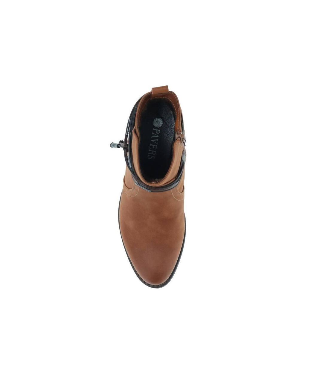 Pavers Brown Western-Heeled Ankle Boots