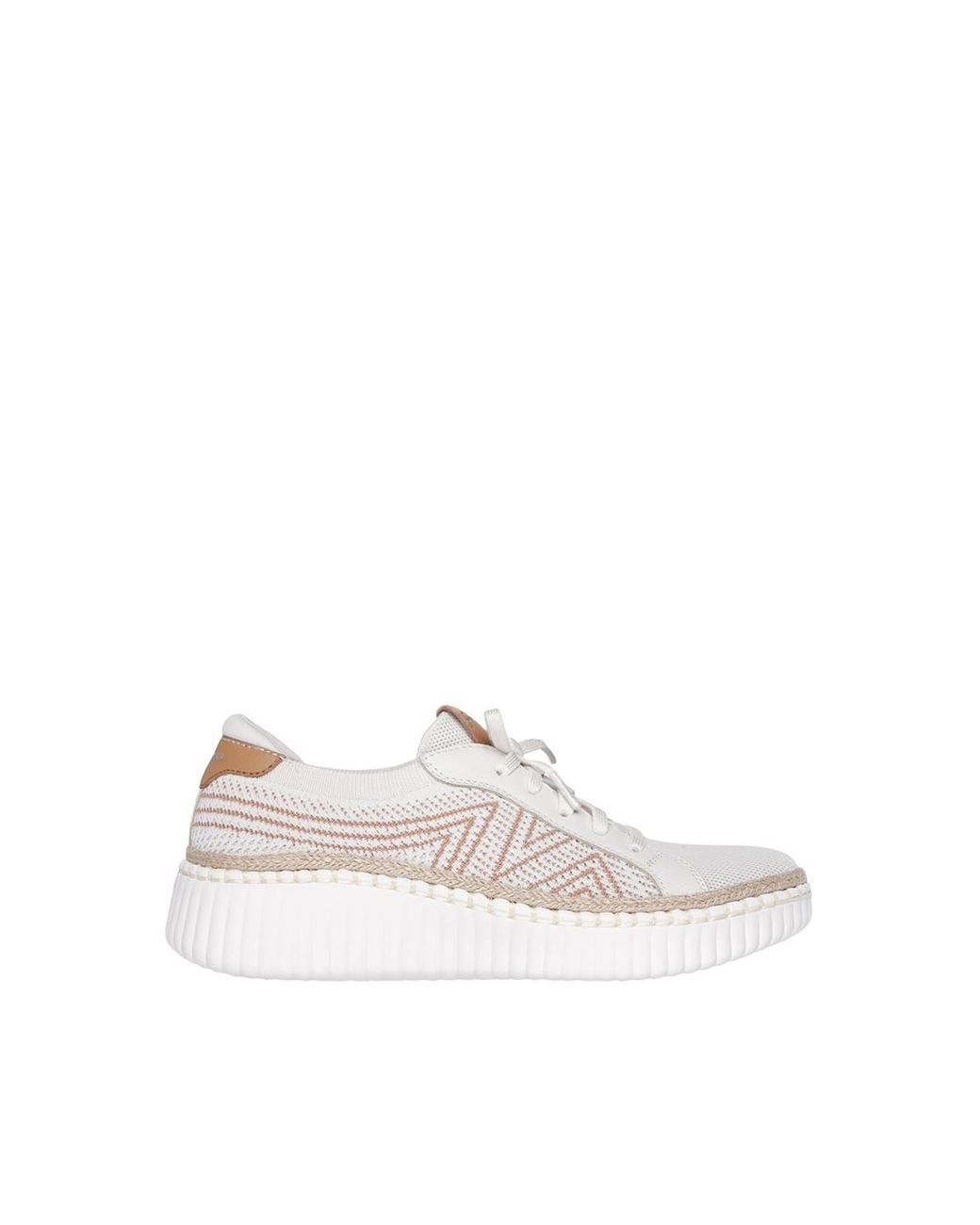 Skechers White Wilshire Blvd Bellevue Two-Tone Knit Slip-On Trainers