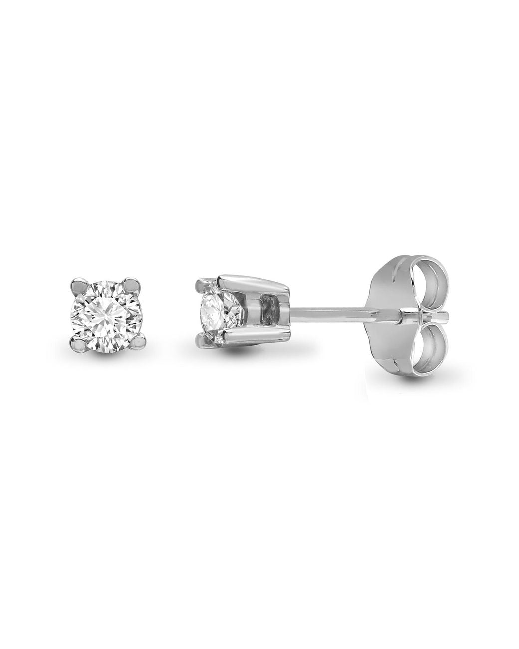 Jewelco London Metallic 9Ct 0.15Ct Diamond Solitaire Stud Earrings