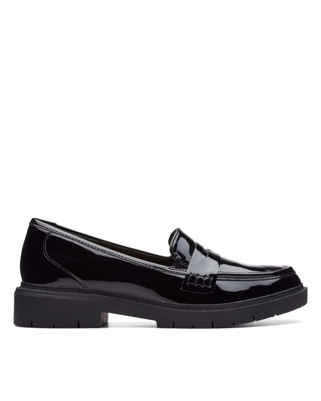 Clarks Black Westlynn Ayla Patent Loafers, Slip Ons