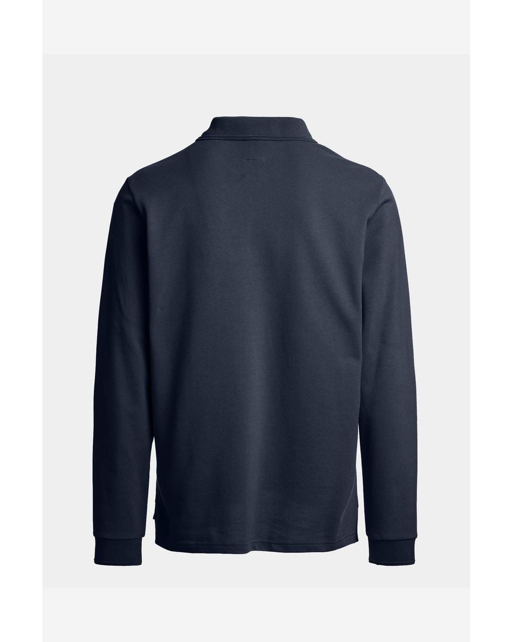 Parajumpers Blue Long Sleeve Collared Logo Detail Polo Shirt for men