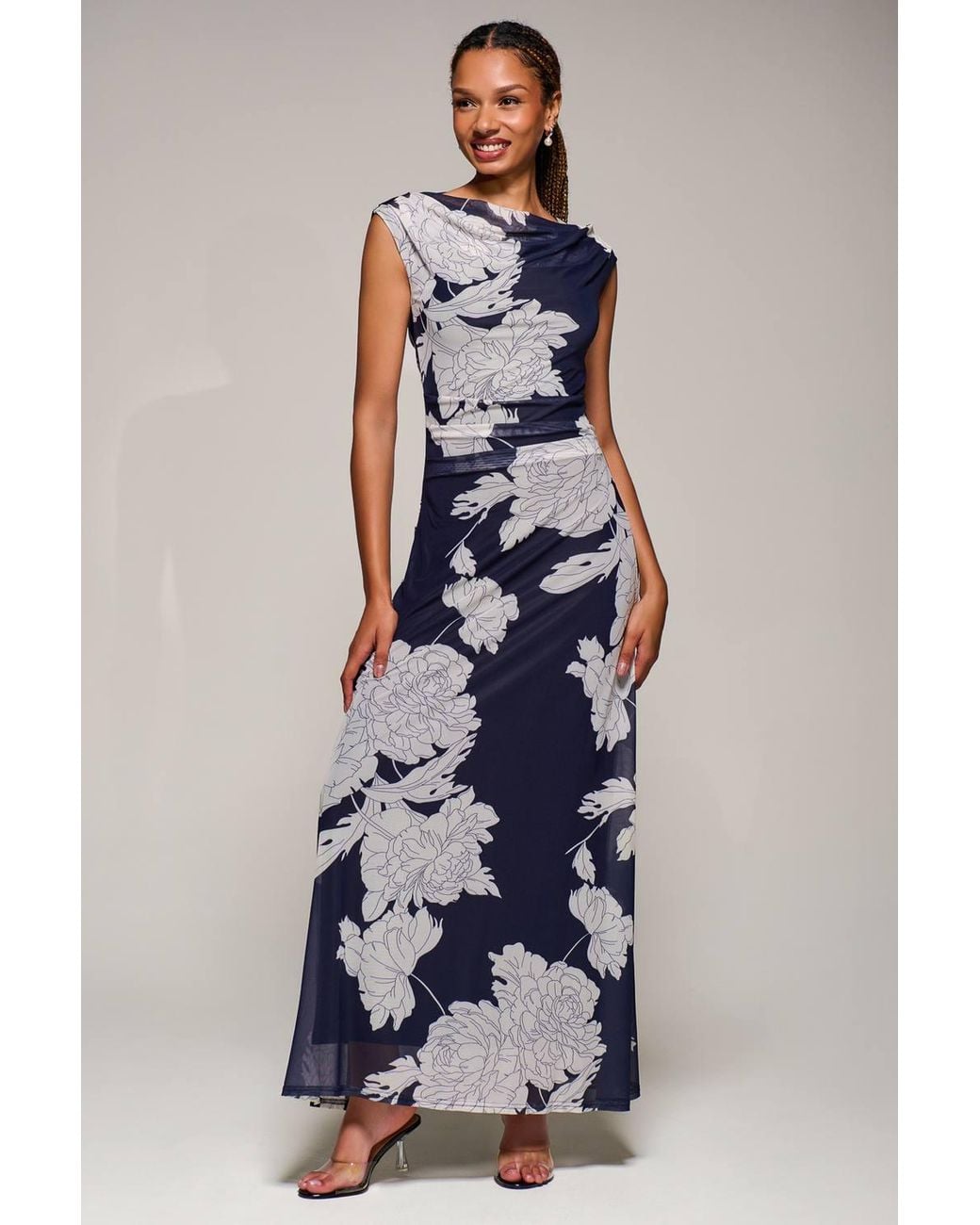 Jolie Moi White Multiway Neckline Mesh Maxi Dress