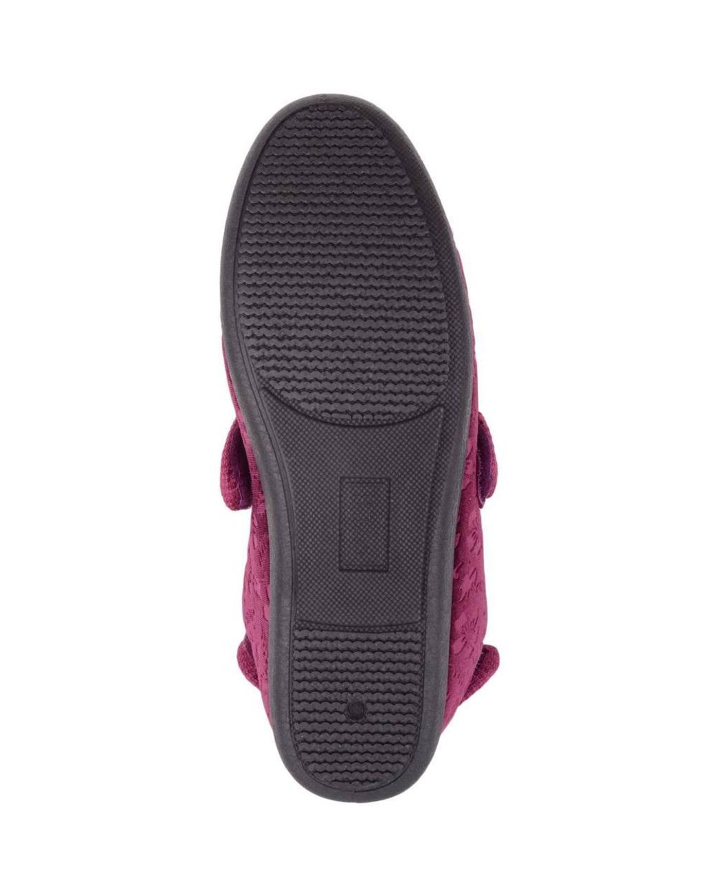 Absolute Footwear Purple Velour Style Indoor Slippers Booties, Multi Way Ripper Fastening
