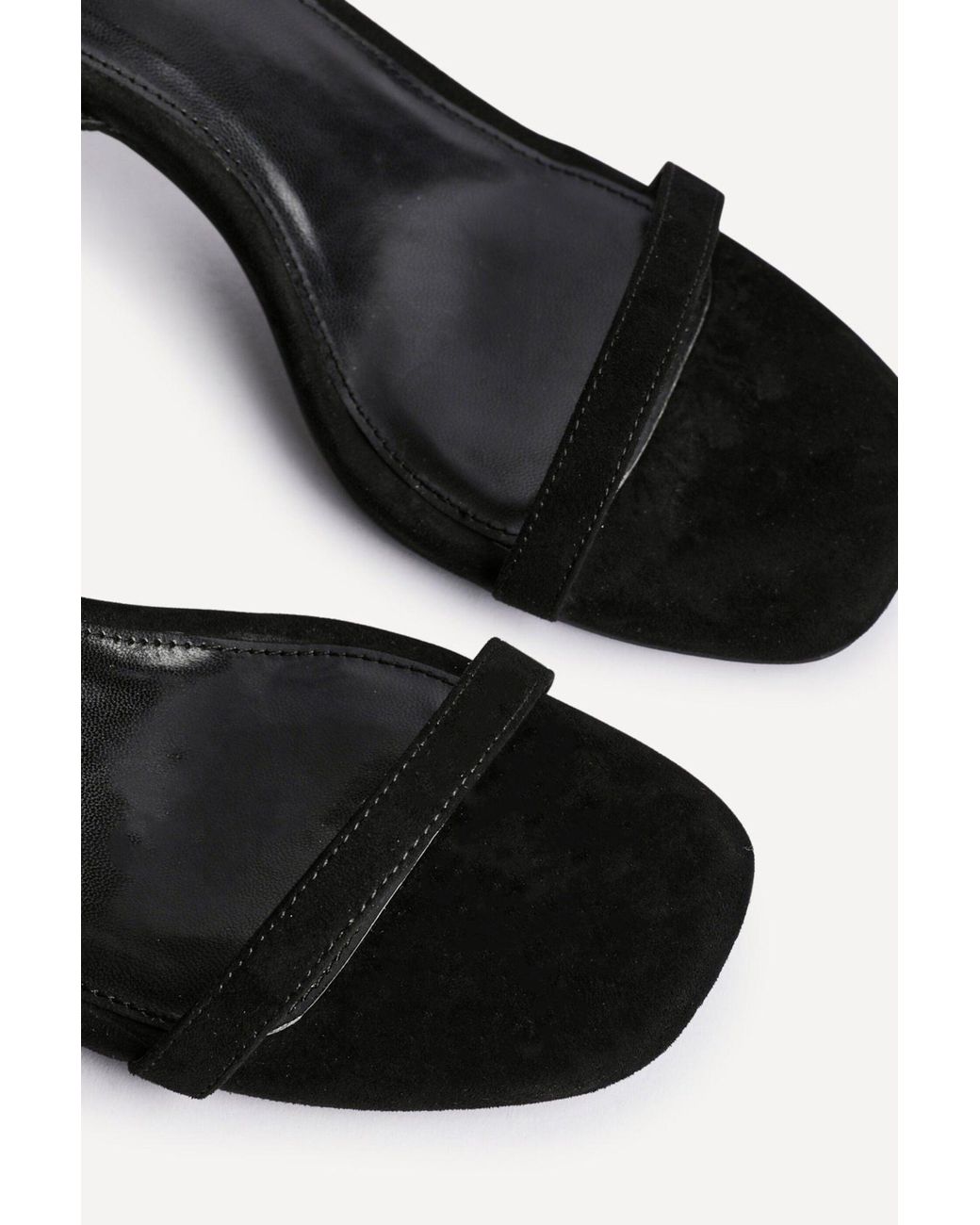 Linzi Black Elevate Faux Suede Barely There Stiletto Heeled Sandals