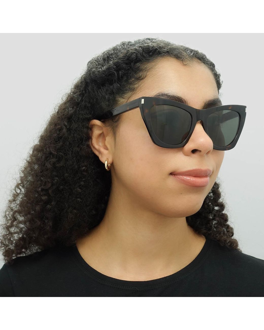 Saint Laurent Black Cat Eye Havana Sunglasses