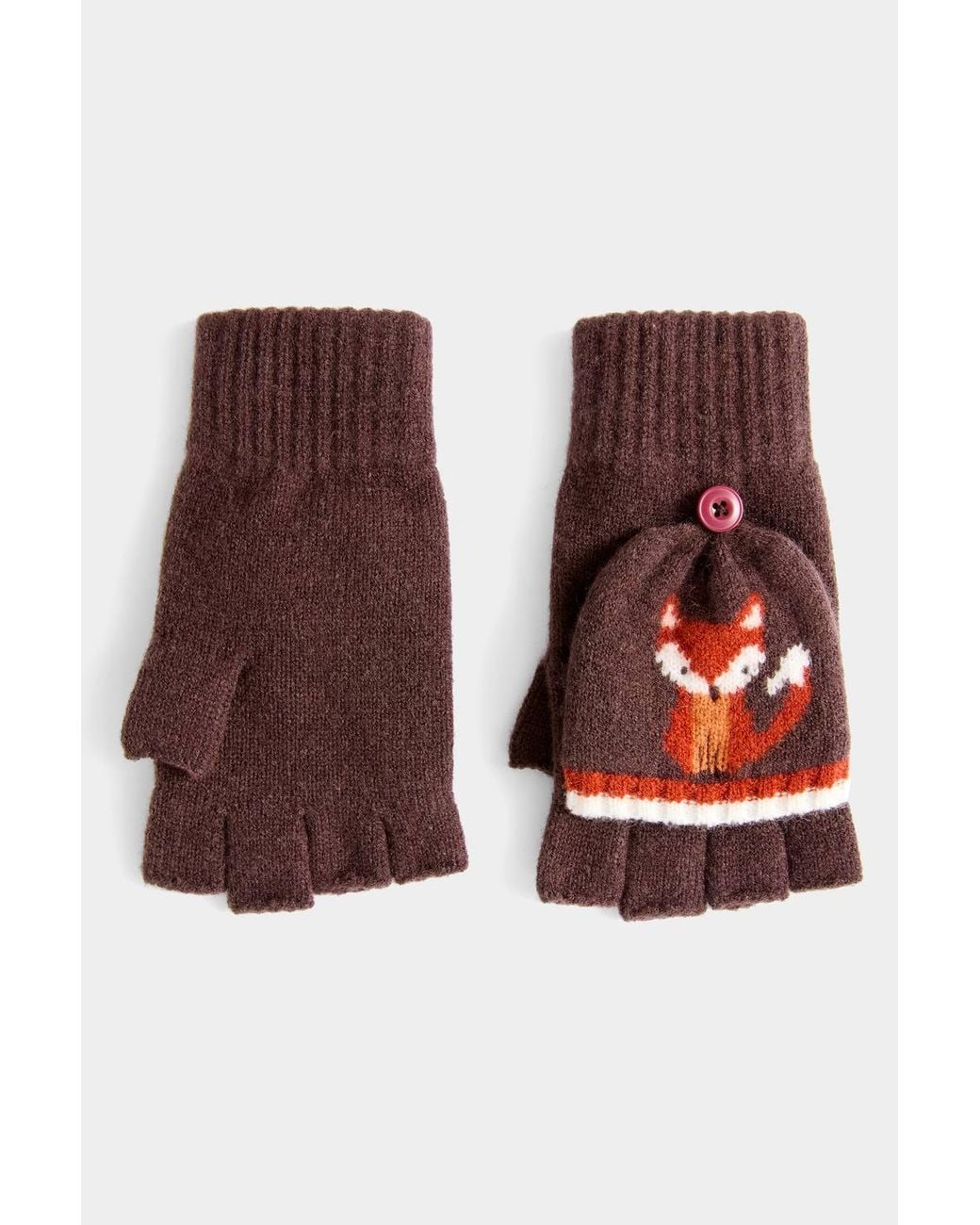 Joe Browns Red Cosy As A Fox Knitted Gloves