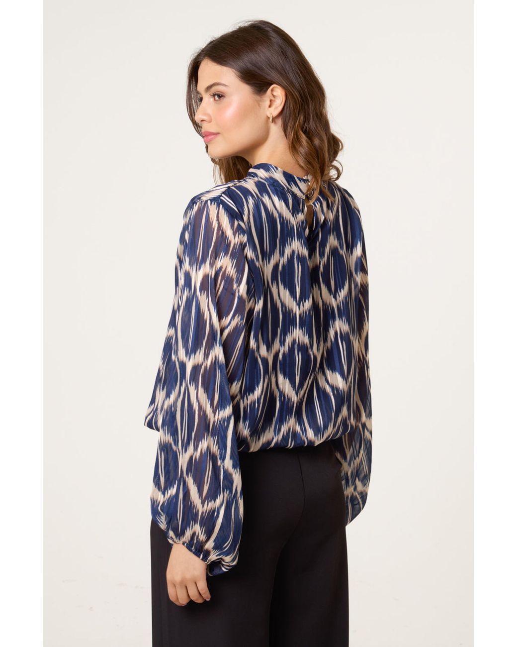 Blue Vanilla Blue Long Sleeve Turtleneck Blouse