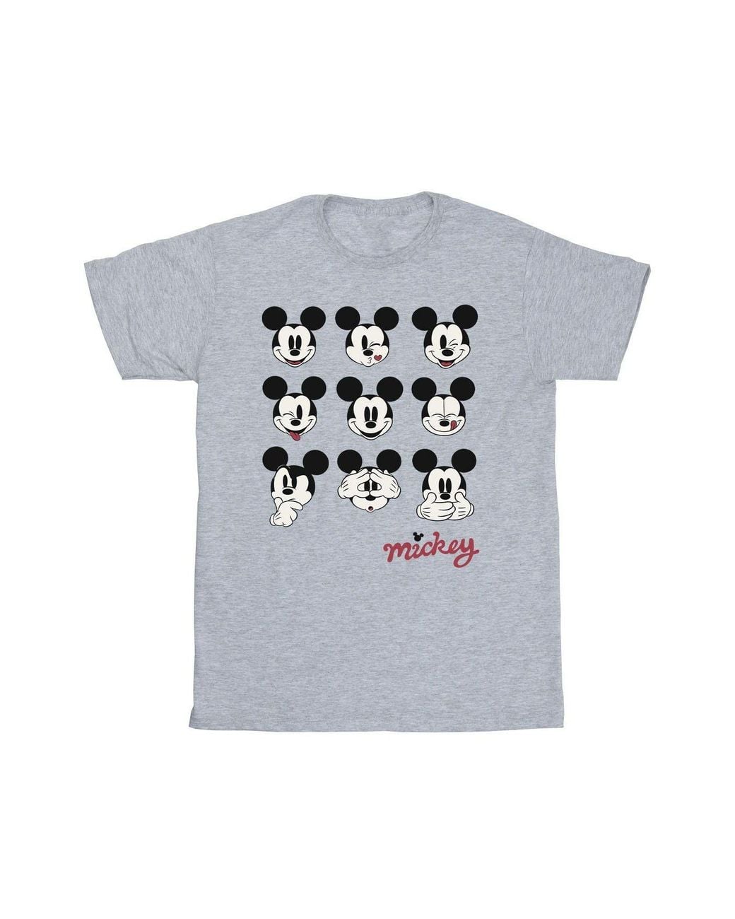 Disney White Mickey Mouse Many Faces T-Shirt for men