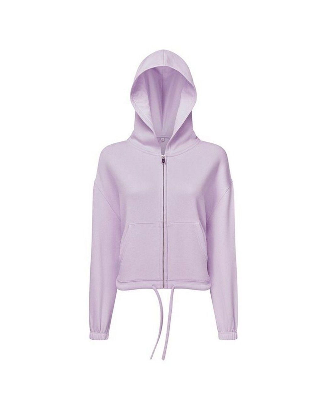 Tridri Purple Cropped Oversized Full Zip Hoodie