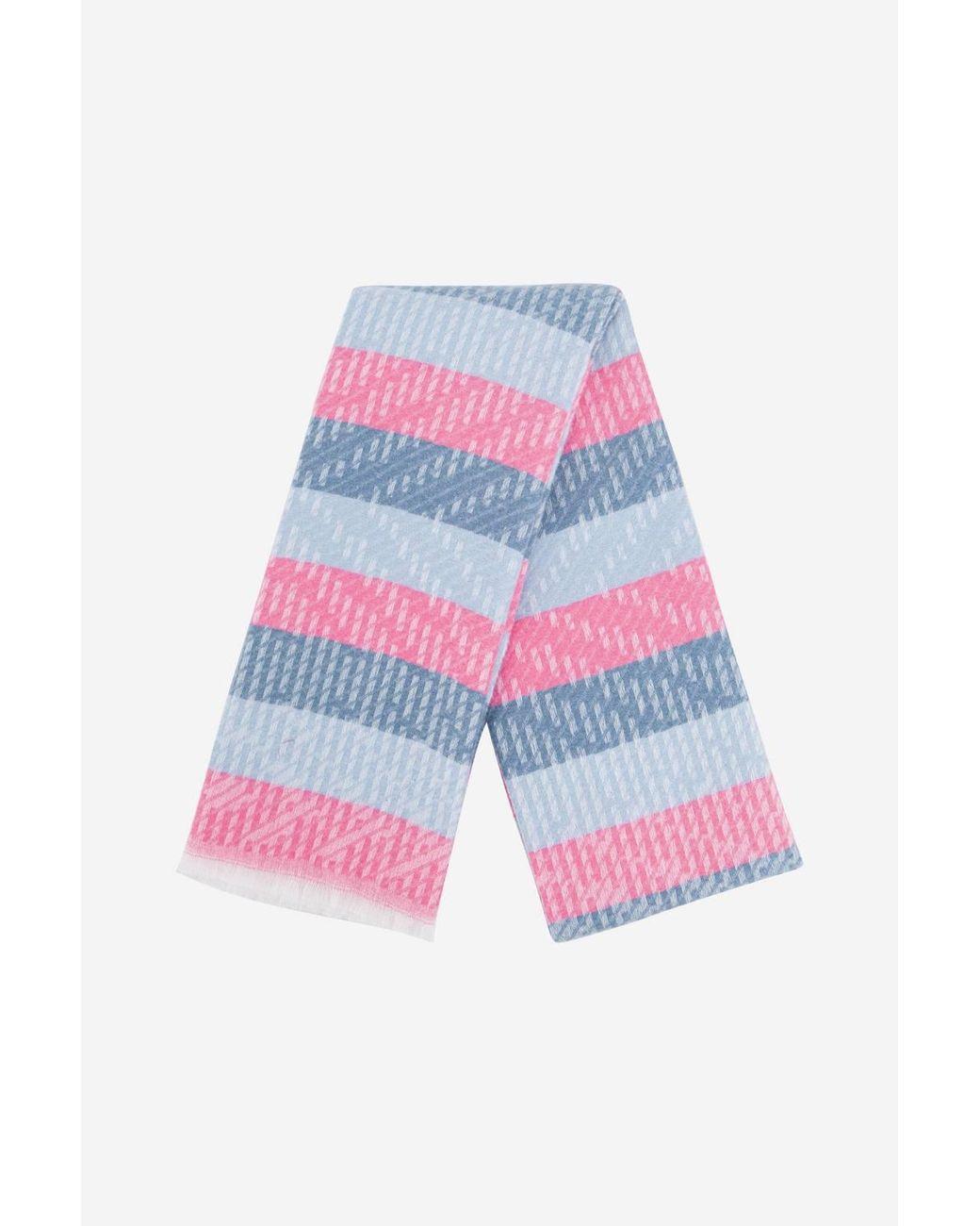 SARTA Blue Textured Stripe Winter Scarf