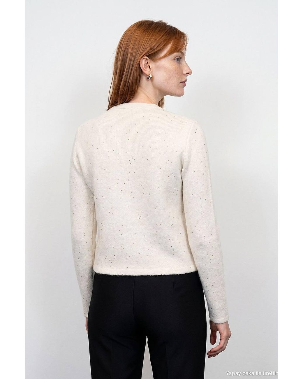 Dilvin White Knit Cardigan