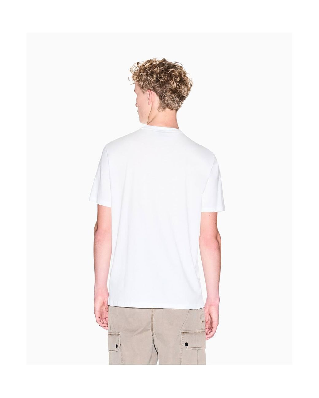 ARMANI EXCHANGE White Logo Slim T-Shirt for men