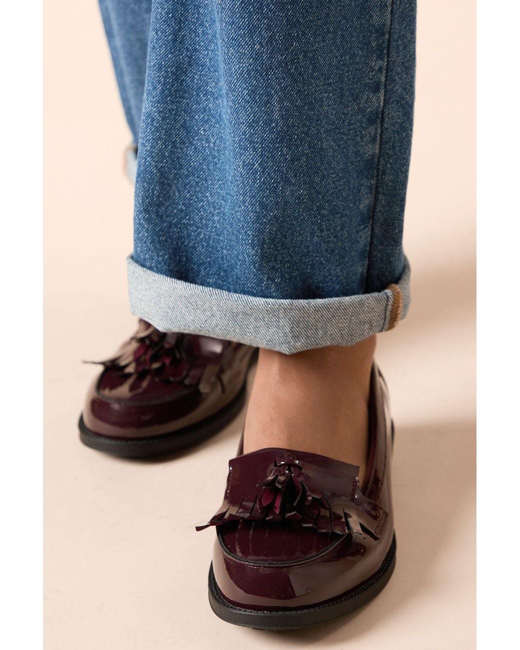 Dorothy Perkins Blue Wide Fit Leigh Fringe Loafers