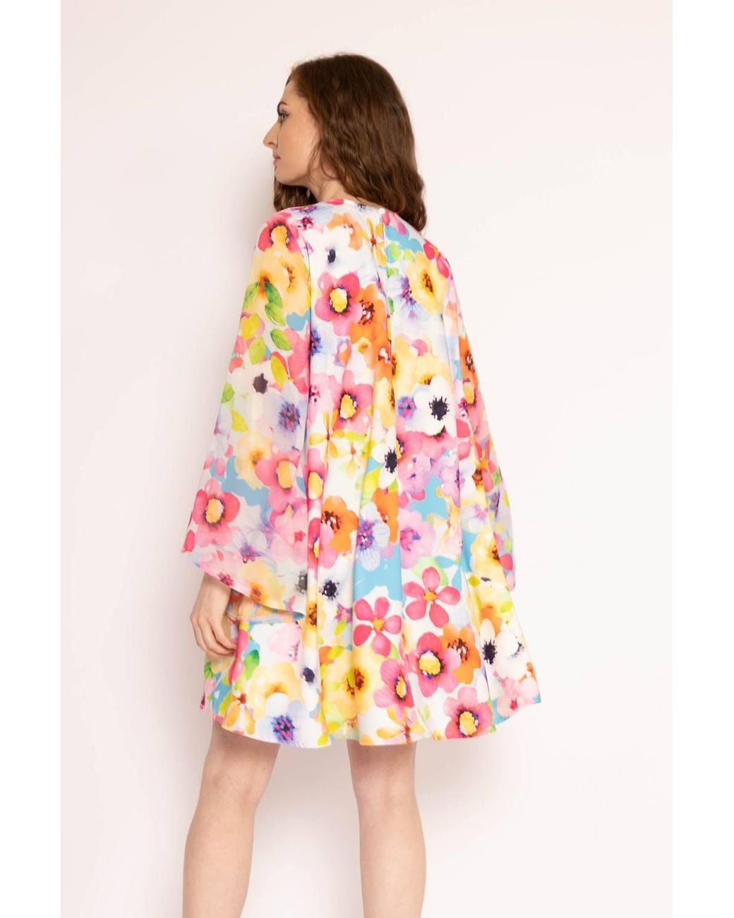 Twisted Wunder Pink Tw Sue Painted Floral Mini Dress