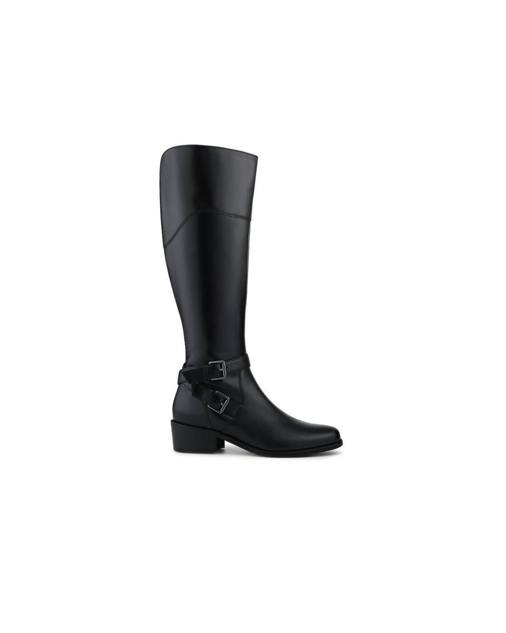 Jones Bootmaker Black Phoebe Wide Calf-Fit Leather Long Boots